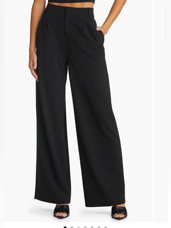 Open Edit Pants - Open Edit Wide Leg High-Rise Black Pants